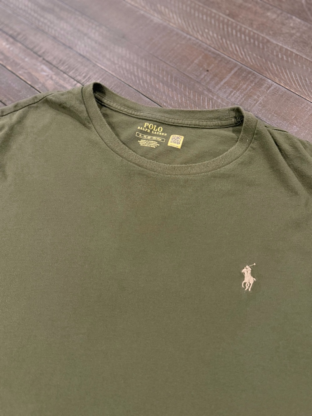 Polo by Ralph Lauren Olive Green Crewneck Tee with Embroidered Pony